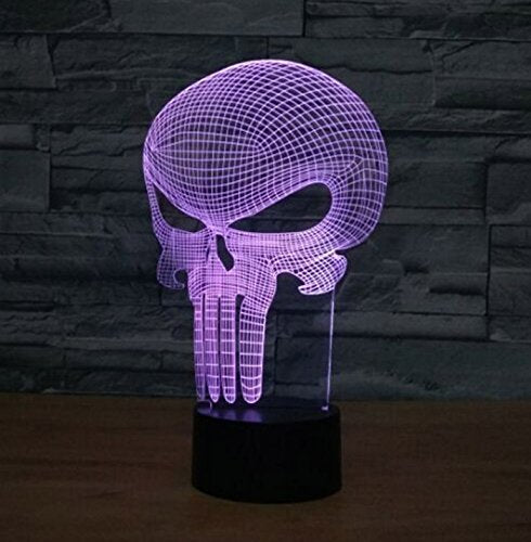 3D Light Punisher Skull 3D Night Light Led Lamp - 7 Color Touch Button Room Decor