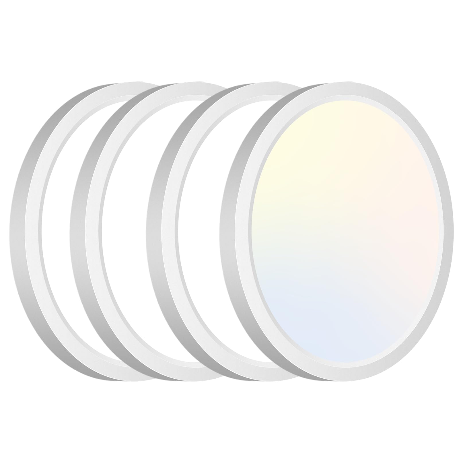 zemty 4Pack Ceiling Light Fixture Flush Mount, 6.5 Inch 12W 1200lm LED Light Fixtures, Adjustable 3000K 4000K 6500K, Modern Rece