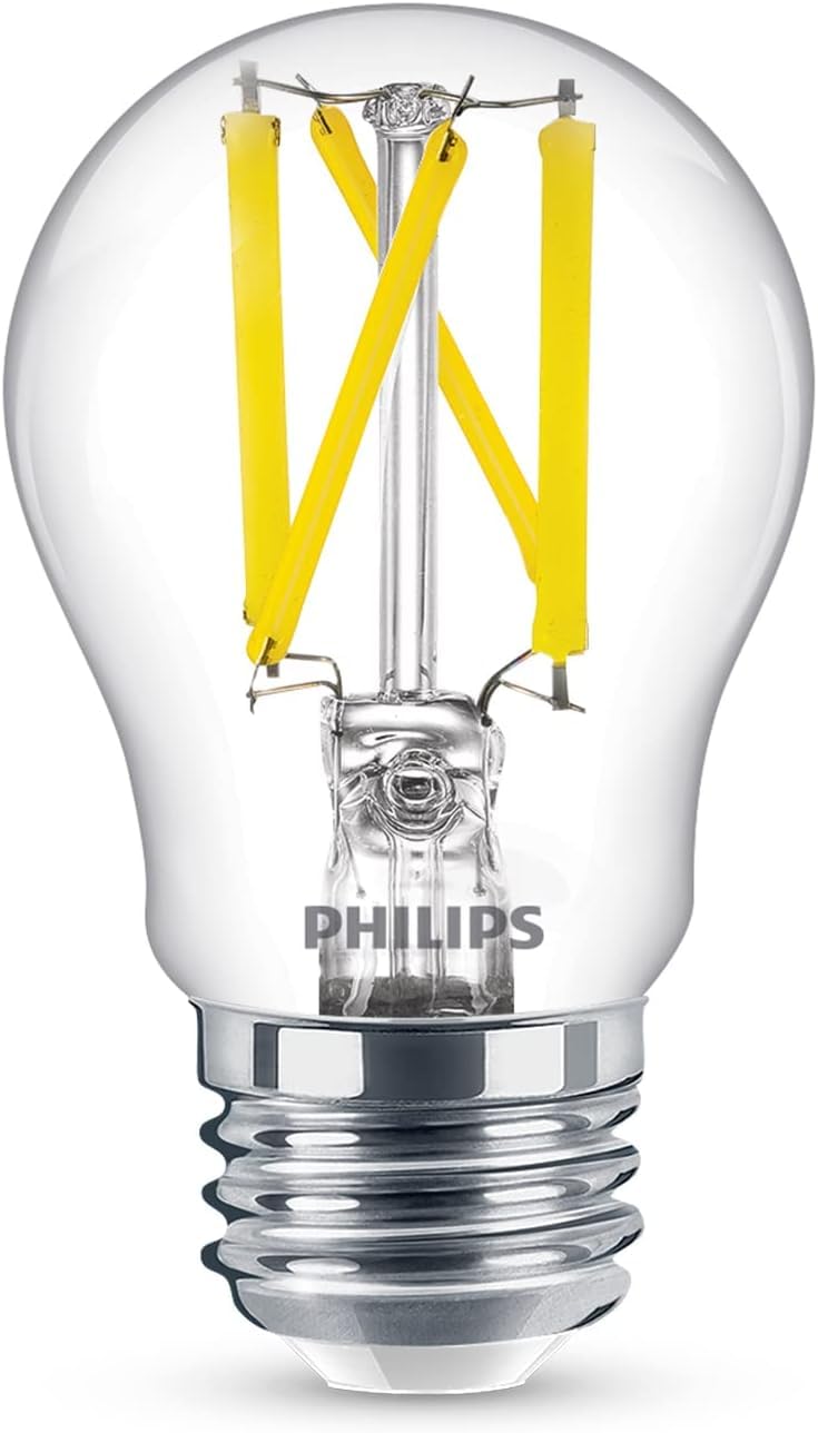 Philips LED 40W A15 Light Bulbs, 2-Pack, Dimmable, Daylight (5000K), Clear, 450 Lumen, E26, Model 564328