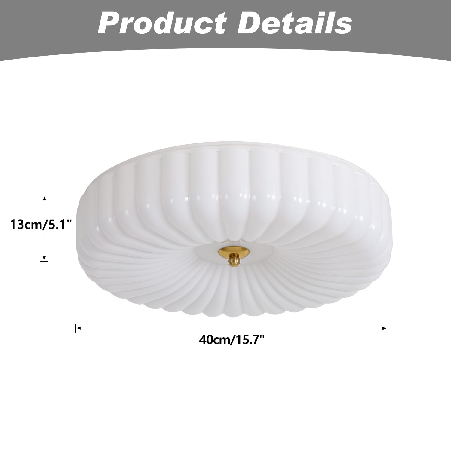 Kco Lighting White Ribbed Glass Flush Mount Ceiling Light Large Milk Glass Semi Flush Mount Light Round Led Kitchen Ceiling Ligh
