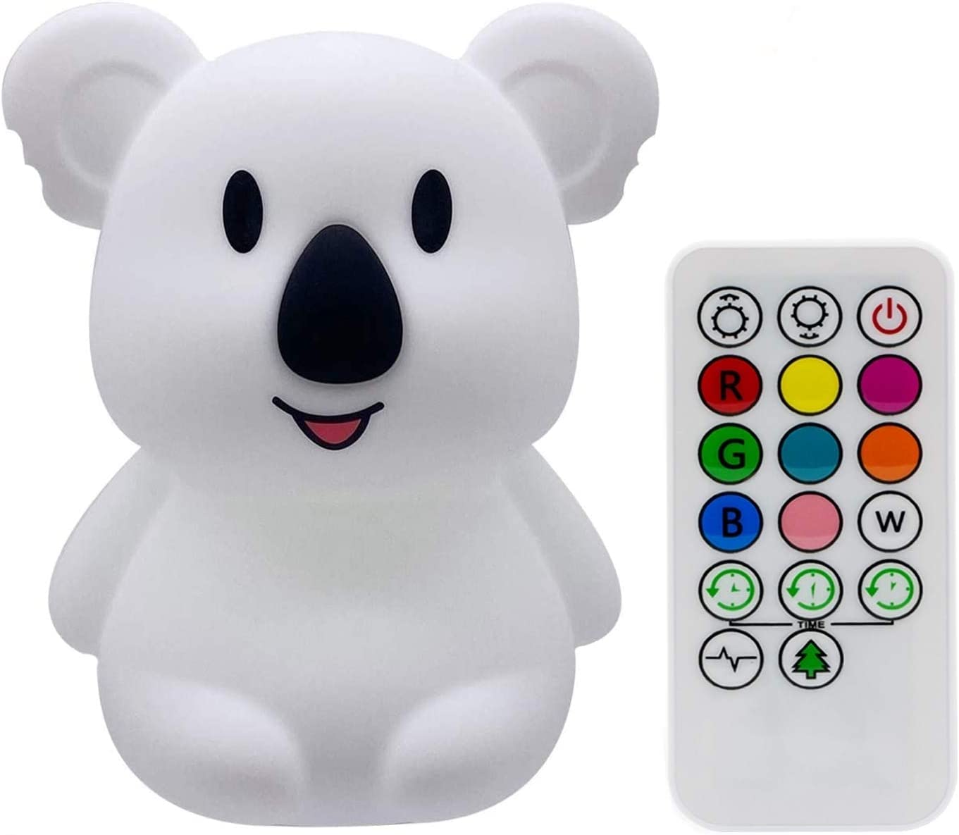 Tekemai Big Size Night Light for Kids, Multicolor, Remote Control, Break Resistant, Silicone, Model TC891-8, White