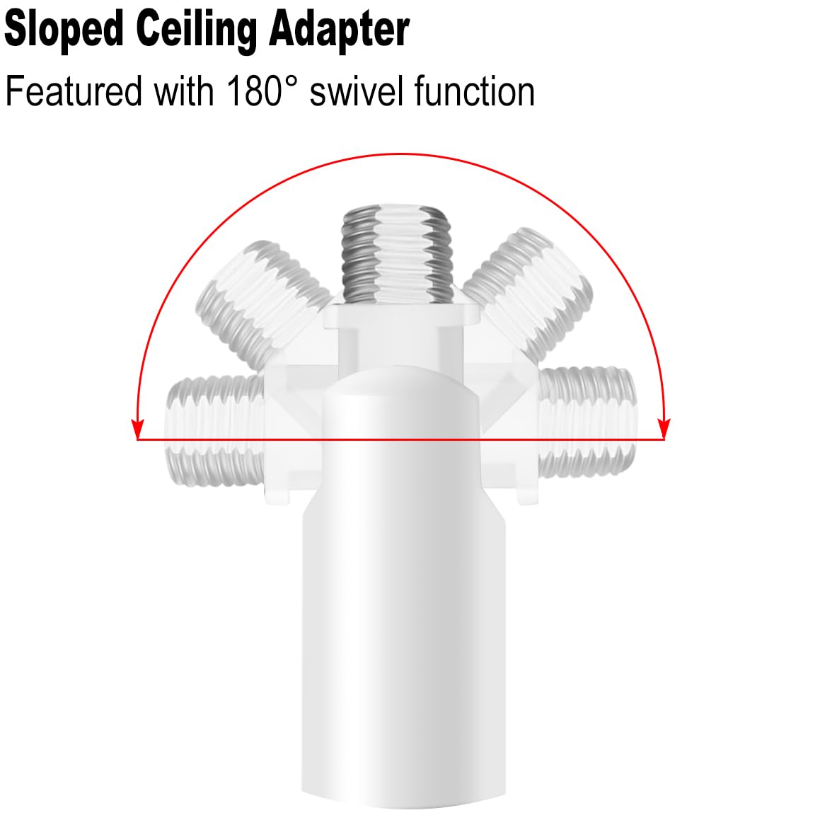 8 Pieces M10 Threaded Extension Poles Lighting Fixture Downrods Stems & 180 Degrees Sloped Ceiling Adapter Kits For Pendant Light  Island Lighting  Chandeliers (White)