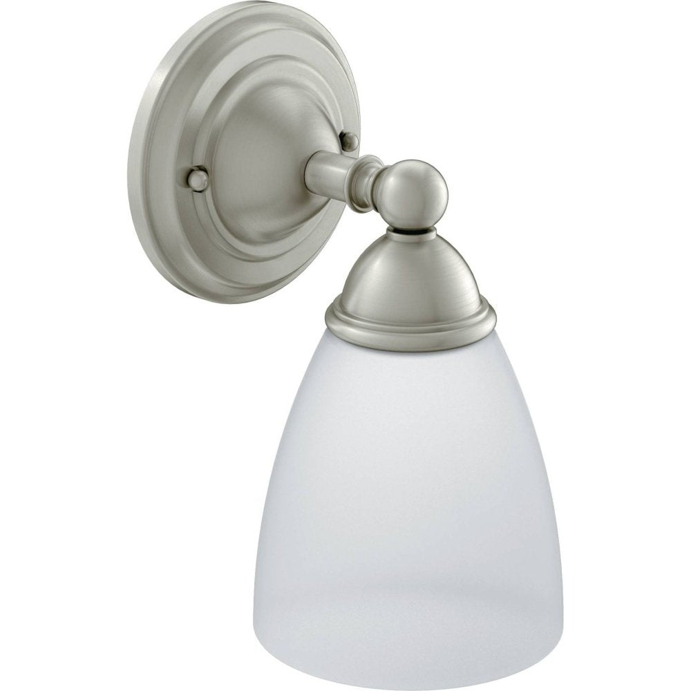 Moen Brantford 1-Light Dual-Mount Bath Fixture, Frosted Glass, Brushed Nickel Finish