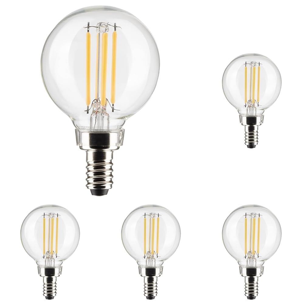 Satco 4-Watt LED E12 Light Bulb, 2700K, 15000 Hour Rating, Dimmable (Pack of 5)