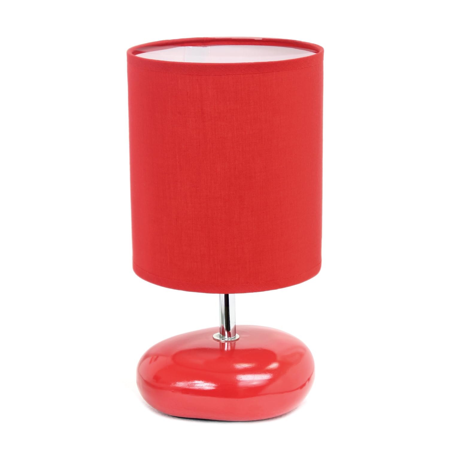 All The Rages Creekwood Home 10.24'' Red Traditional Mini Round Rock Ceramic Table Lamp