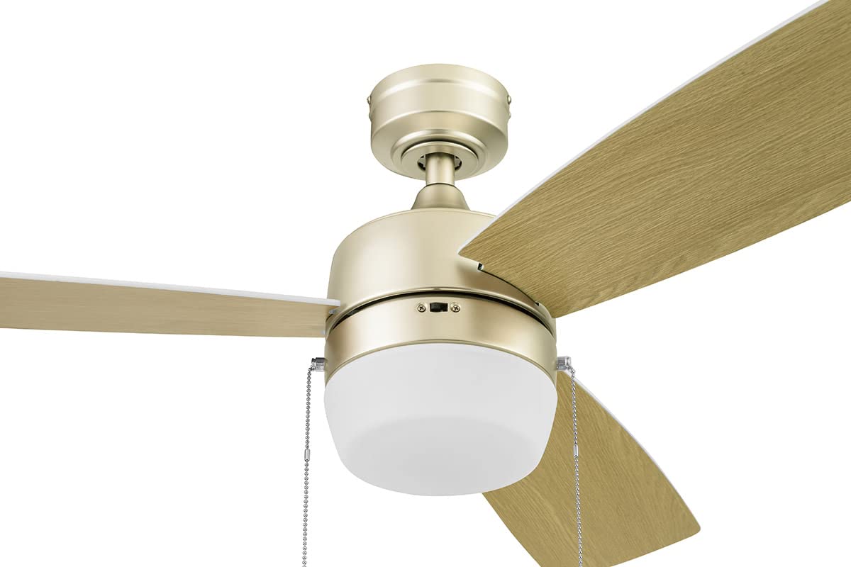 Honeywell Ceiling Fans Barcadero 44 Inch Ceiling Fan with Light, Matte Black, Model 51476-01, Metal, Pull Chain, Indoor Use