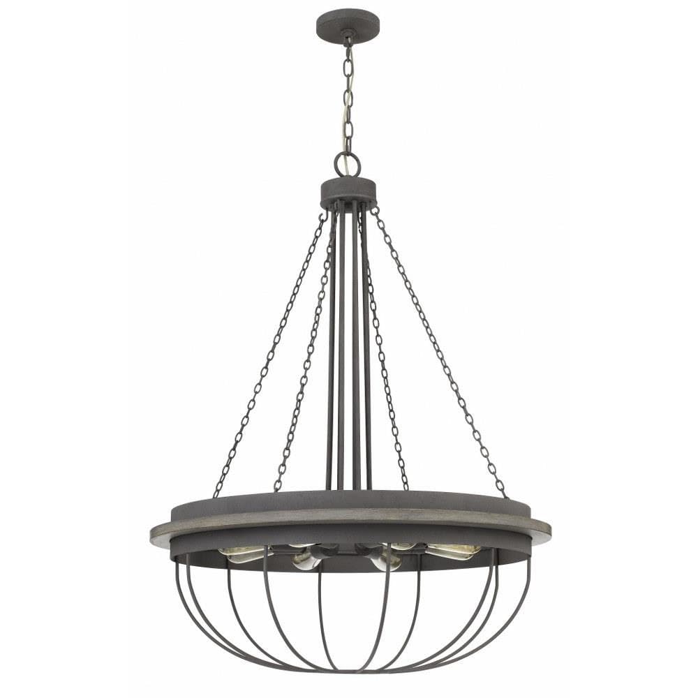 Cal Lighting FX-3748-8 Transitional Eight Light Chandelier from Nixa Collection in Gray Finish,