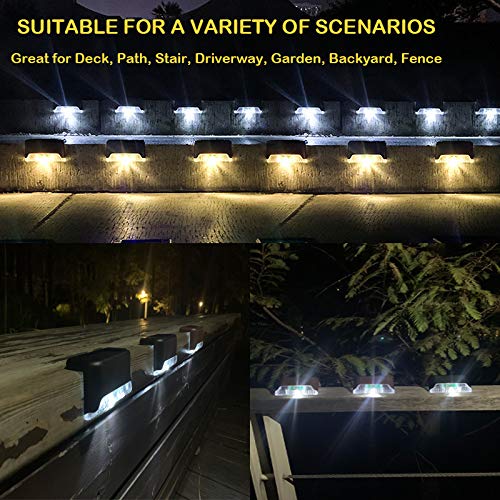 Codian Solar Deck Lights, 16 Pack, Waterproof LED for Outdoor Use, Cool White, Black