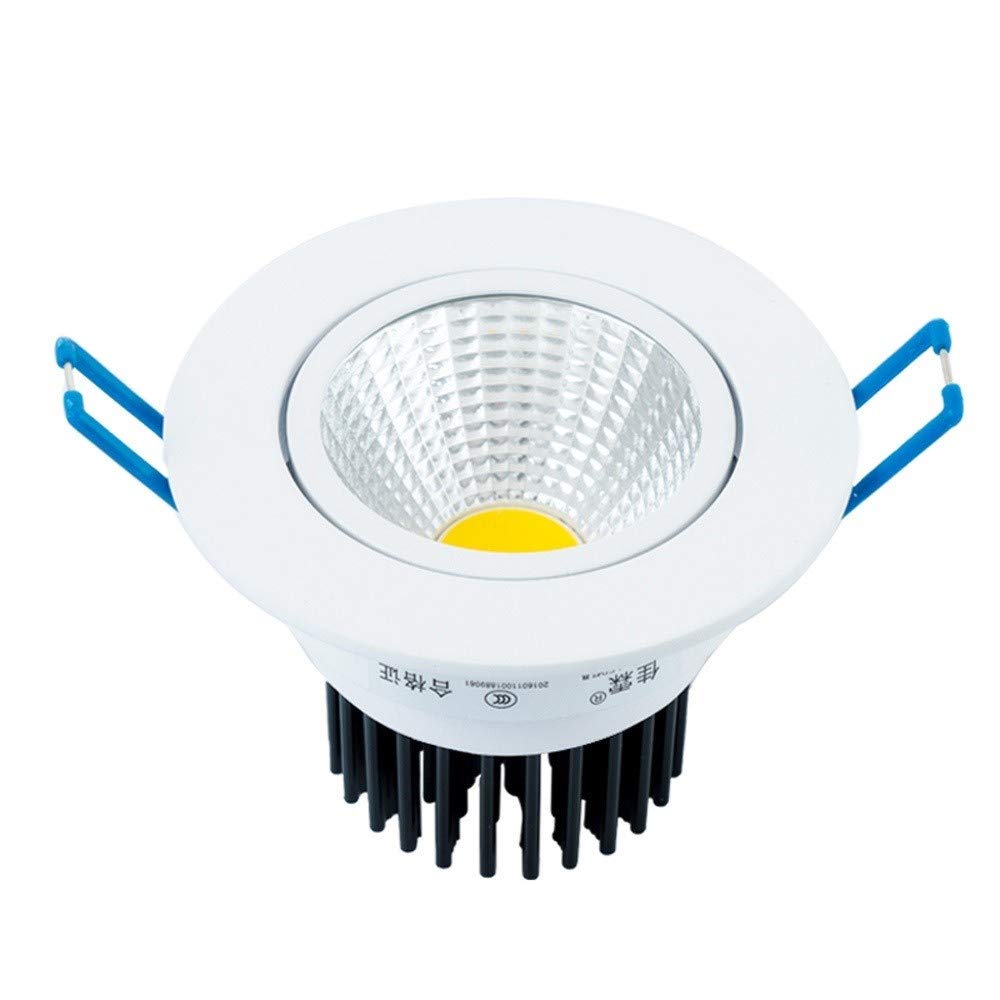 OZZKI Recessed White Round Three-Color LED Recessed Spotlight Hotel Restaurant Household Commercial Lighting Recessed Ceiling Li