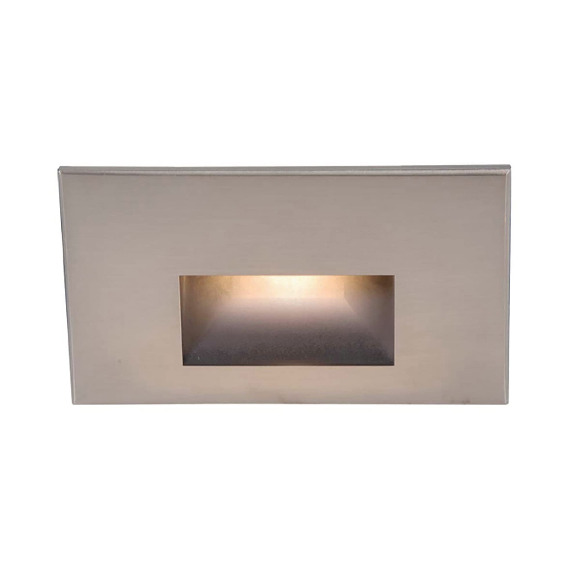 WAC Landscape Lighting, LEDme 120V LED Horizontal Indoor and Outdoor Step and Wall Light 3000K Built-in LED in Brushed Nickel