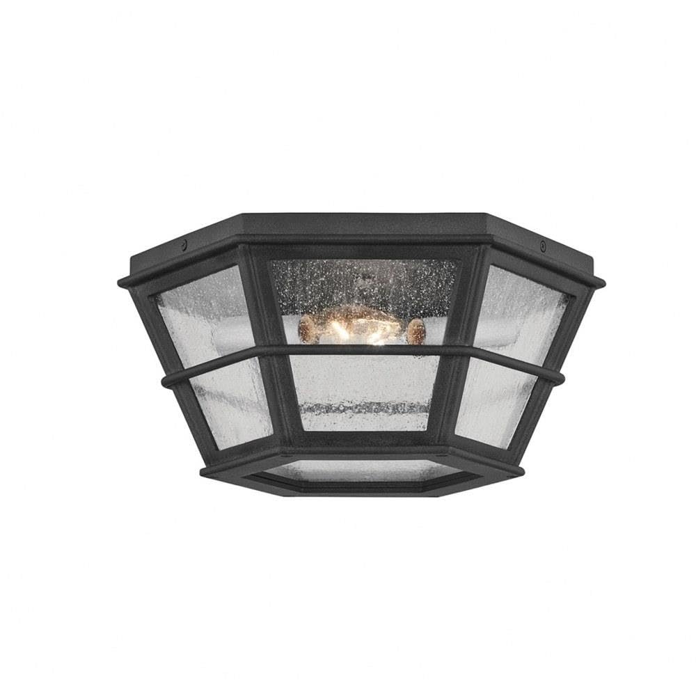 Troy Lighting Lake County by Mark D. Sikes - 2 Light Flush Mount - French Iron Frame - Clear Seeded Glass