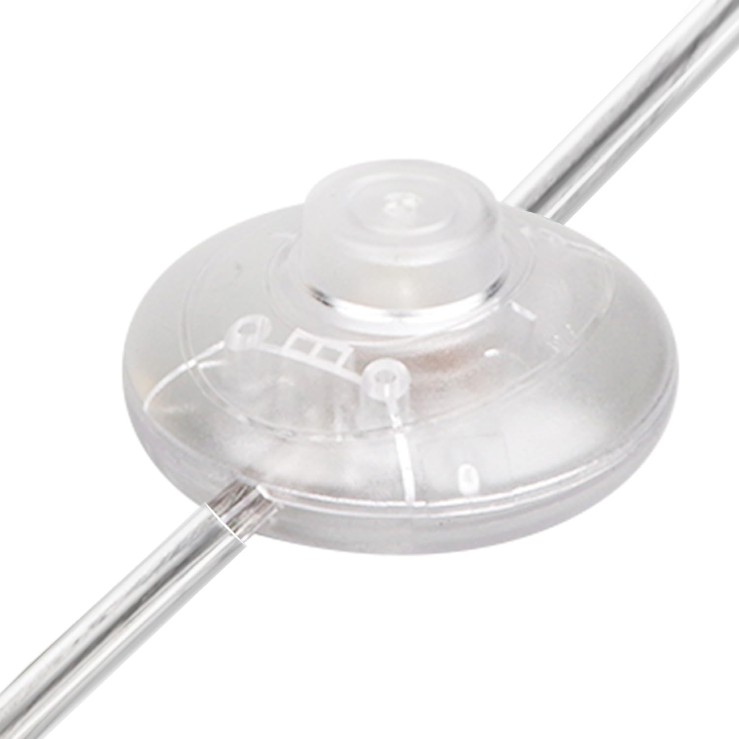Helunsi 1Pcs Floor Lamp Foot Switch, Clear Foot Pedal Switch, Round Floor Lamps Foot Inline Switch, Step ON Off Spring Push Butt