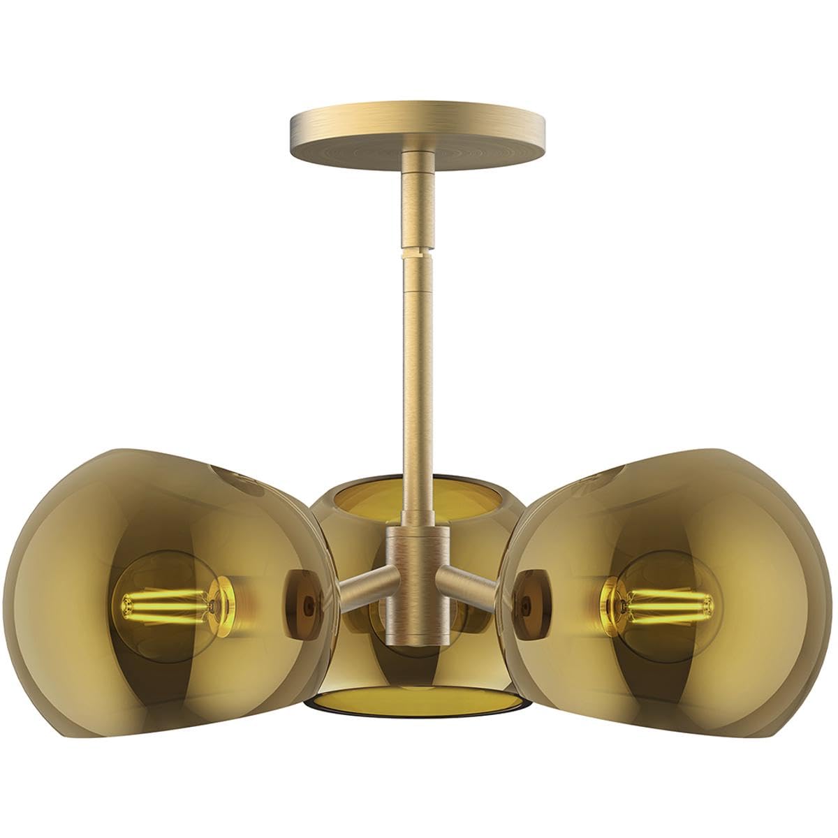 Alora Mood PD548315BGCP Willow Pendant, Brushed Gold/Copper Glass
