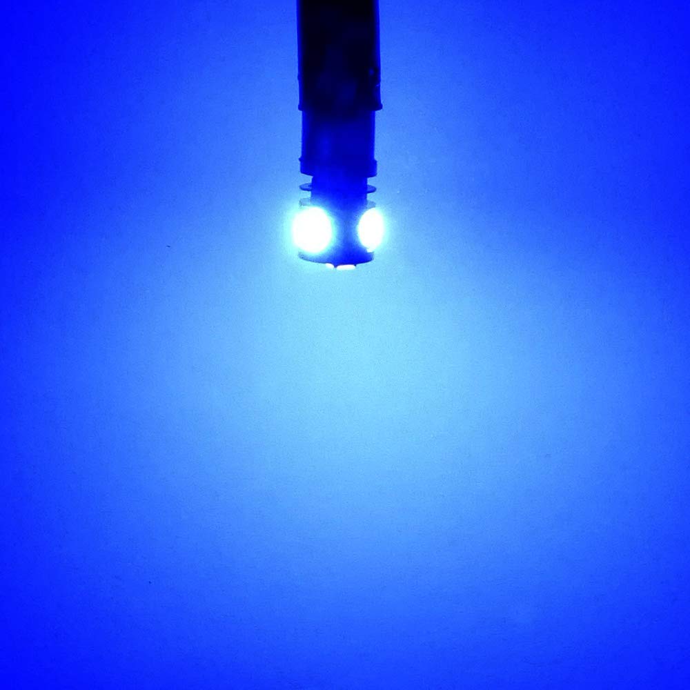 PHINLION BA9S Blue LED Car Light Bulb, 2835 5-SMD, for License Plate, Side Door, Courtesy, Interior Dome, Map Lights
