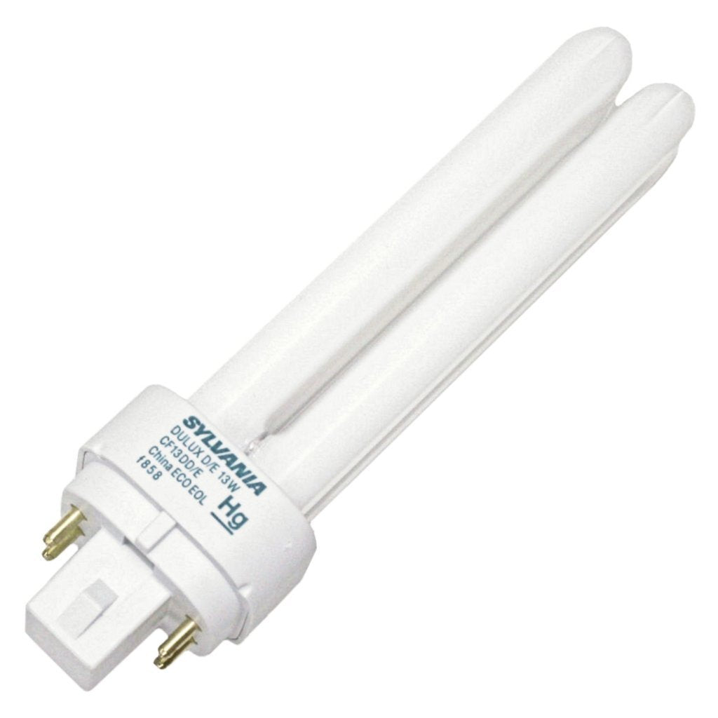 (25 Pack) Sylvania 20721 CF13DD/E/830/ECO 13Watt 3000K 4Pin Double Tube Compact Fluorescent Lamp