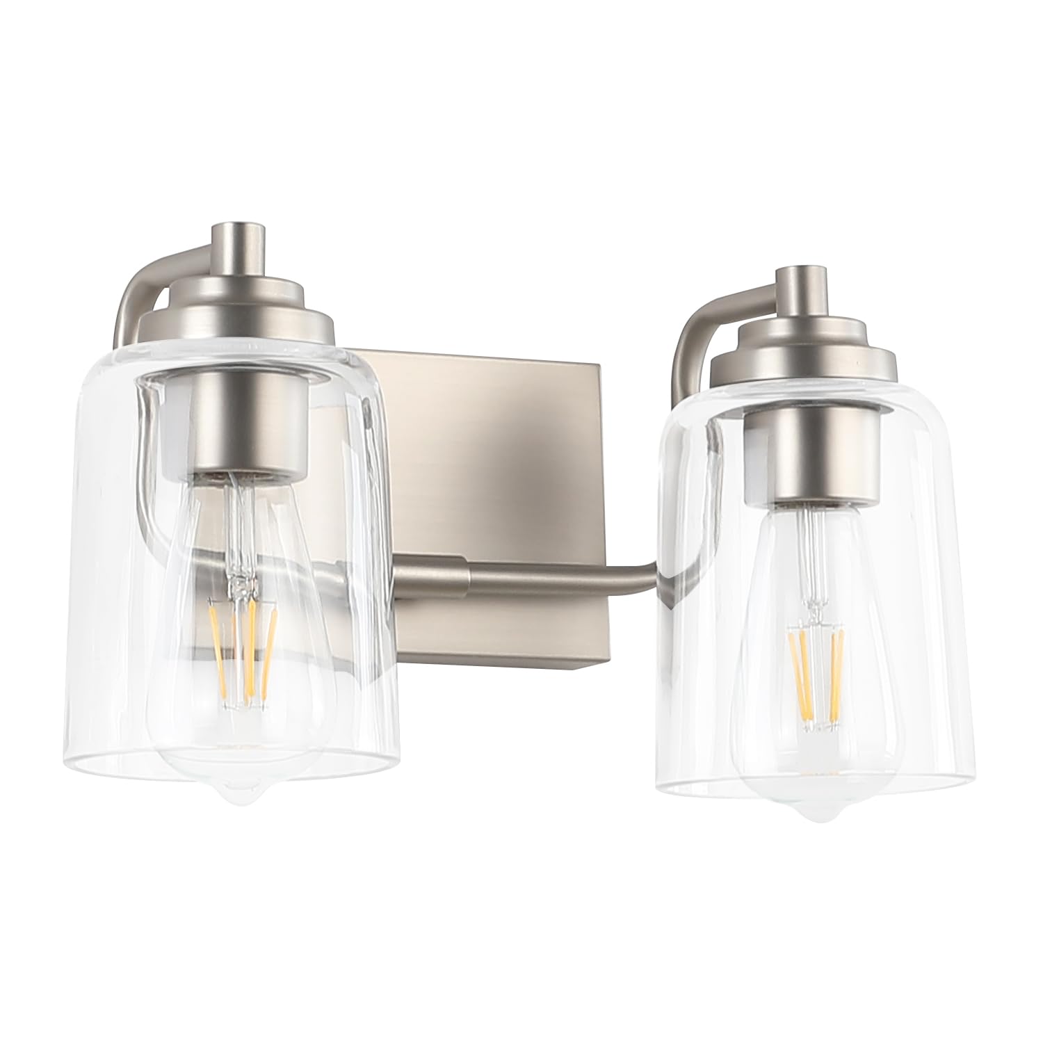 Solfart Brushed Nickel Vanity Light 2 Light Bathroom Vanity Light Bathroom Lights Vanity Light Fixtures Wall Lights Over Mirror