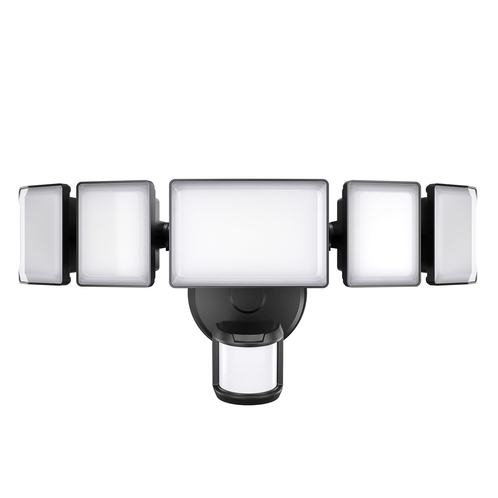 Olafus 100W Motion Sensor Outdoor Lights, 10000LM, 6500K, IP65 Waterproof, Black, Model 5-LBG100M