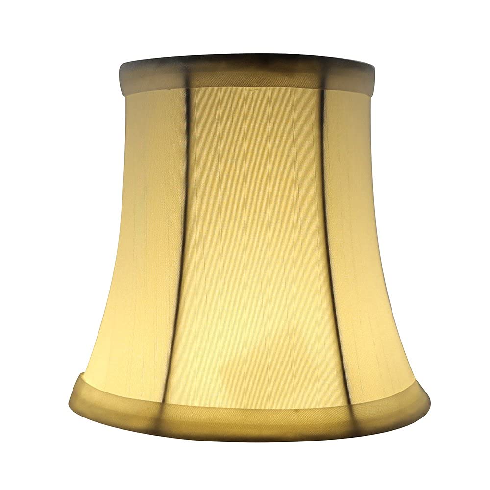 MERIVILLE Faux Silk Chandelier Lamp Shades Set of 5 Off White Softback Bell Shape Clip-On Fitter 3.5in x 5in x 4.75in