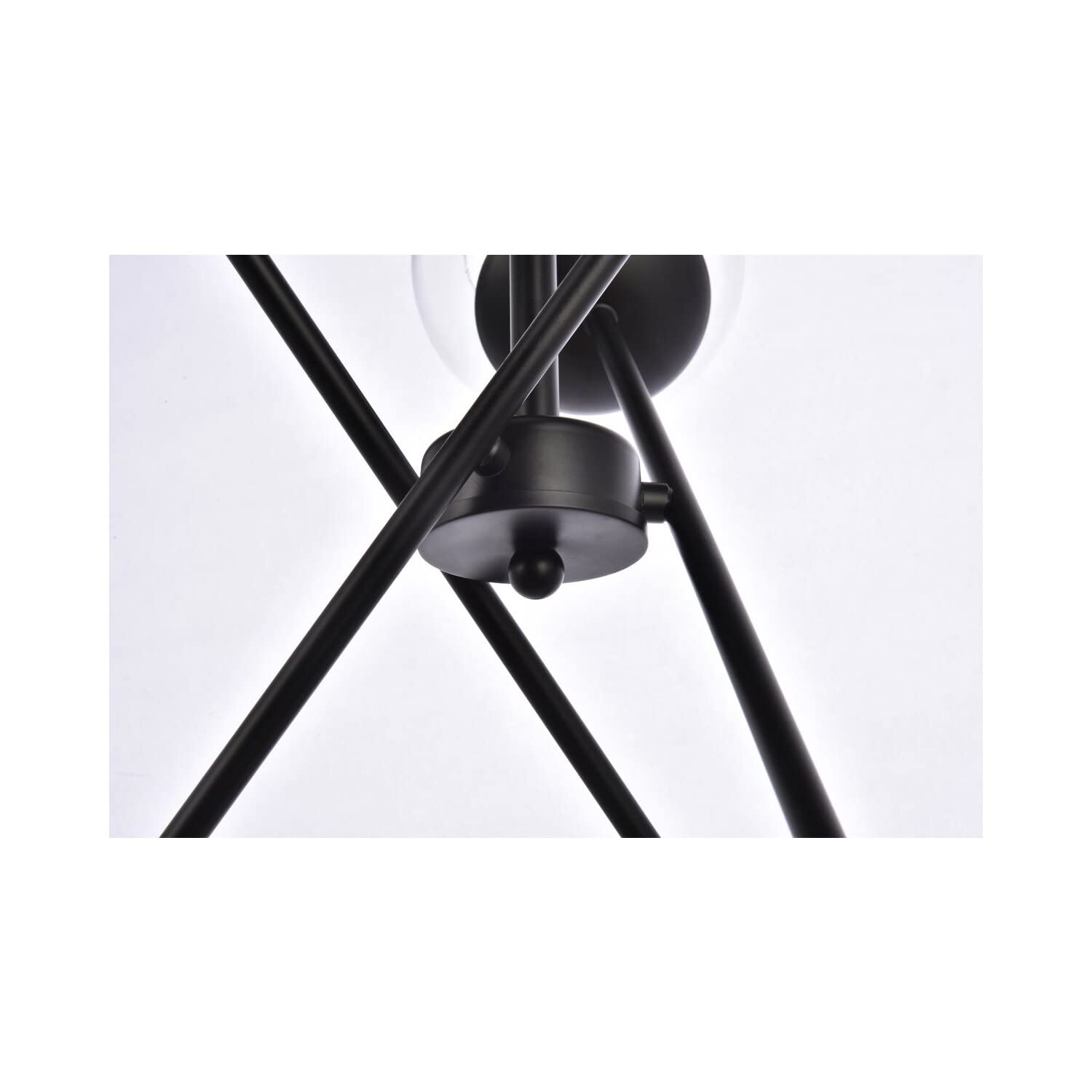 Living District Axl 6-Light Mid-Century Metal Pendant in Black and Clear