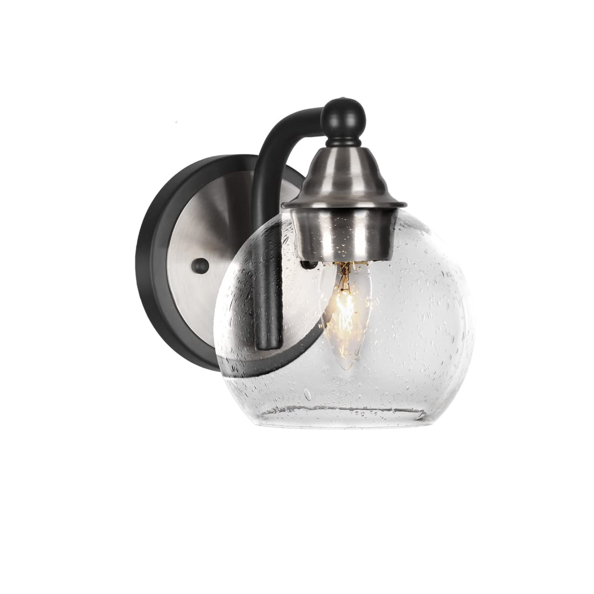 Toltec Lighting Paramount 1 Light Wall Sconce In Matte Black & Brushed Nickel (3421-Mbbn-4100)