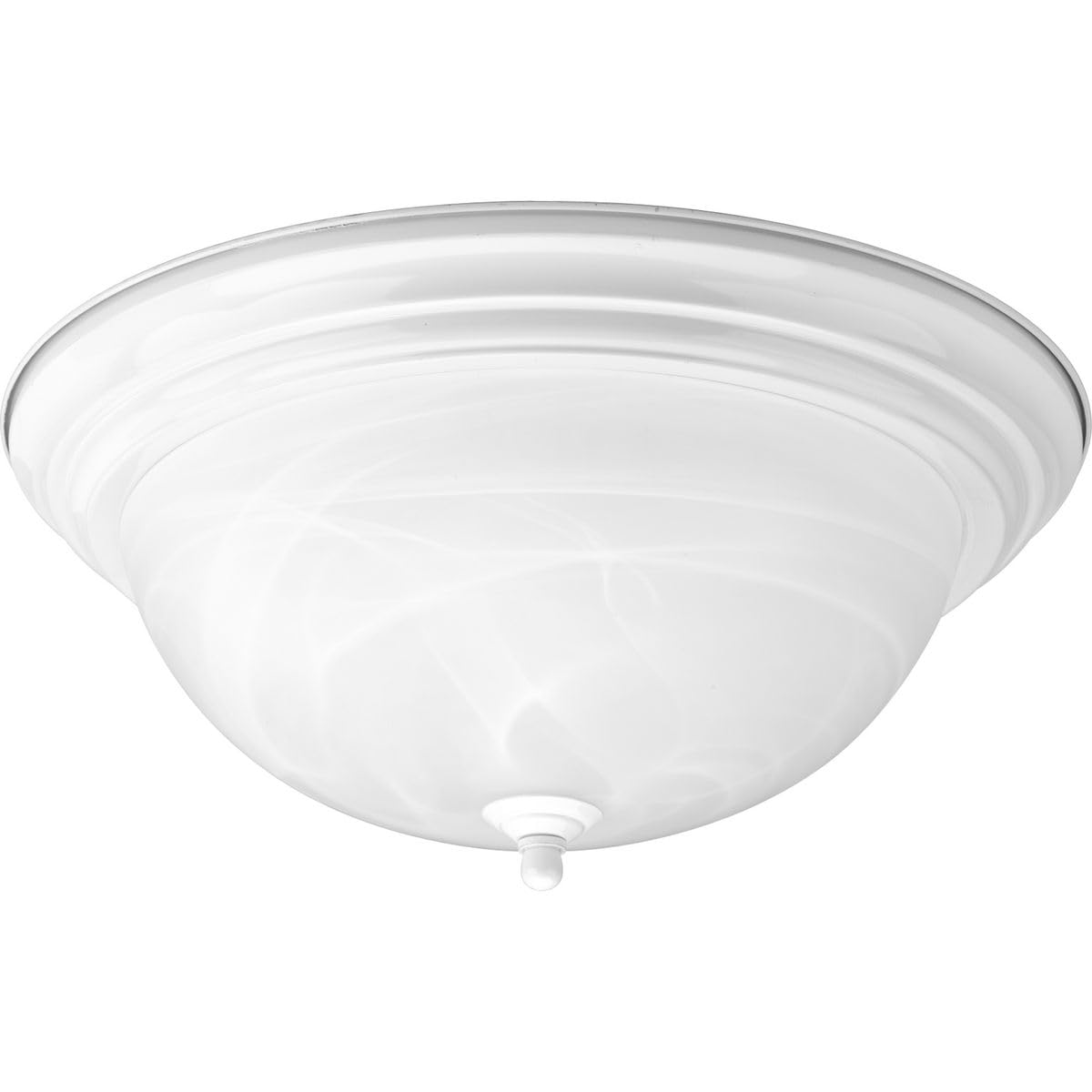 Progress Lighting Three-Light Dome Glass Close-to-Ceiling Fixture 15-1/4in Alloy Steel White Model P3926-30
