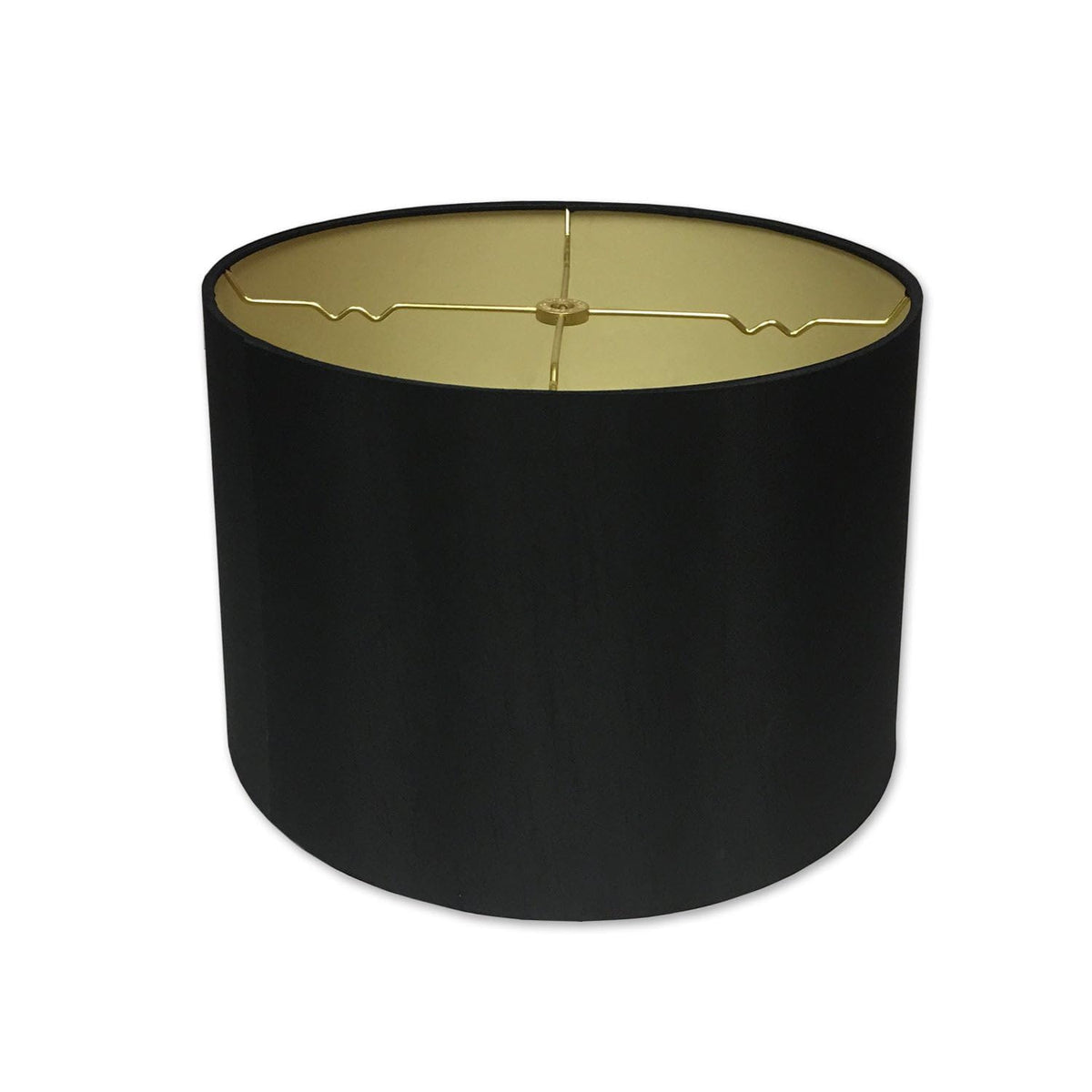 Royal Designs, Inc. Shallow Drum Hardback Lamp Shade, HB-610-18BLK/GL, Black, 17 x 18 x 11.5