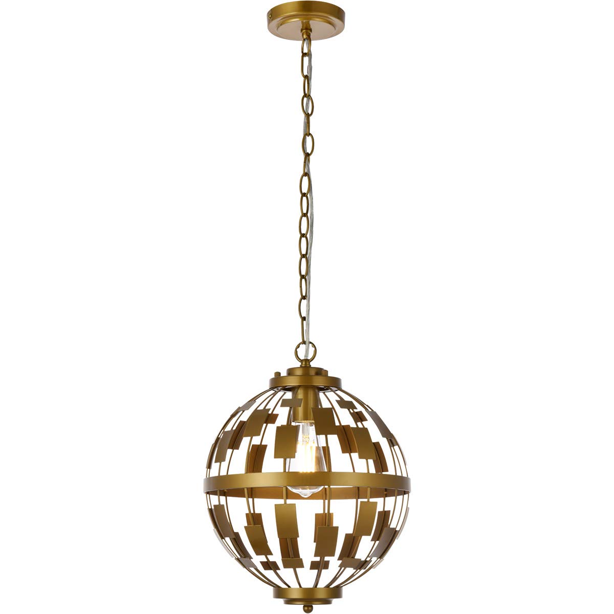 Living District Indoor Modern Home Decorative Bright Ceiling Levante 1 Light Pendant in Brass