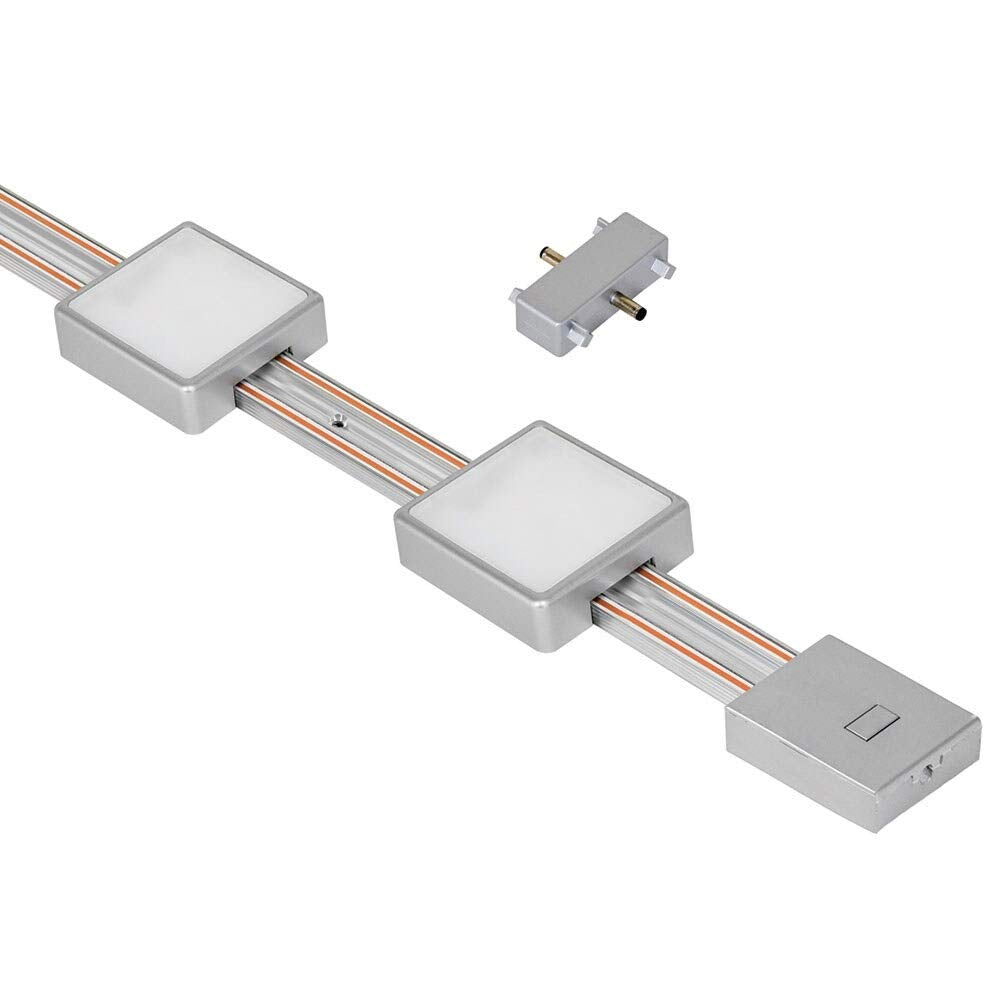 Jesco Lighting Kit-Rz-T12-Sq2-30-Sv Radianz 2-Light Dimmable Square Led Track Lighting Kit, Silver, 12&quot;