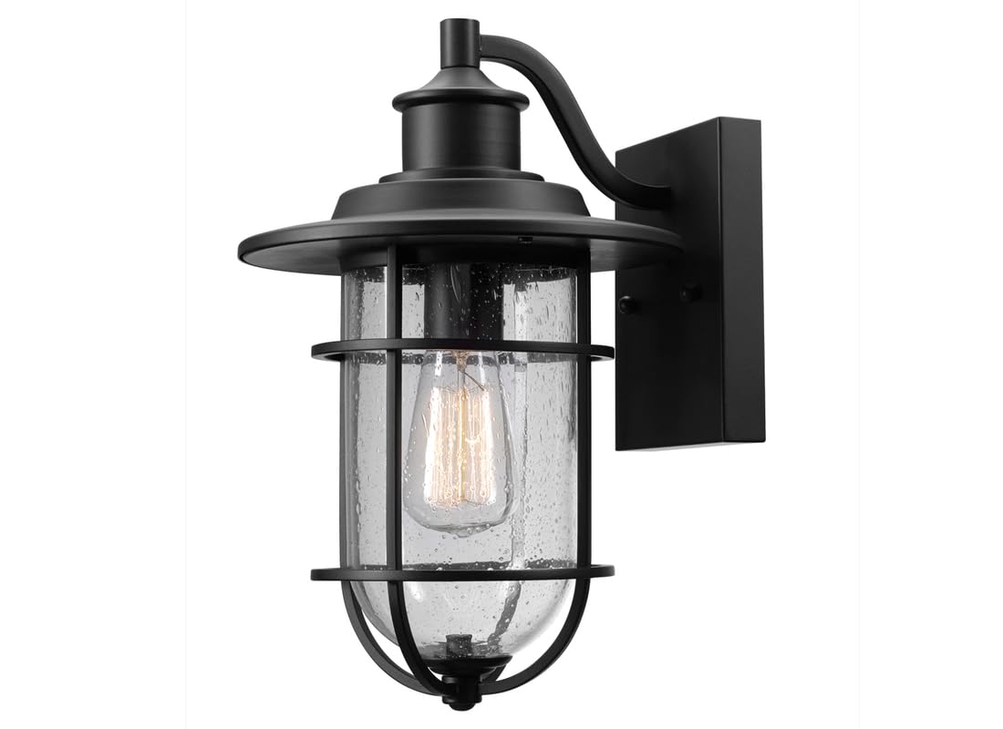Globe Electric Vintage 1-Light Wall Sconce, Natural Black, Model 3001850, One Size