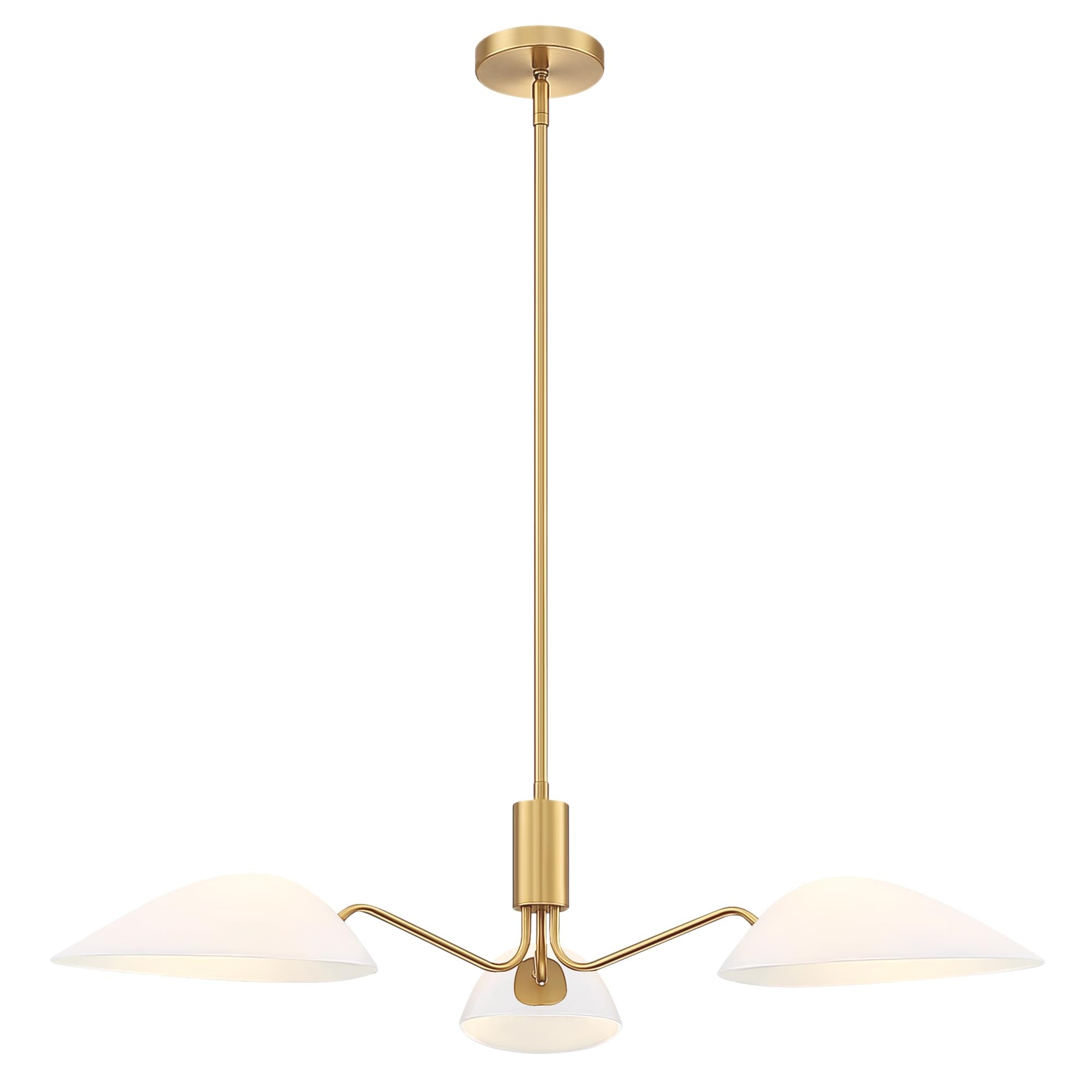 MEXO Modern Glass Sputnik Chandelier, Gold Pendant Lighting Fixture for Dining Room, Kitchen Island, Model 10019CH-GD