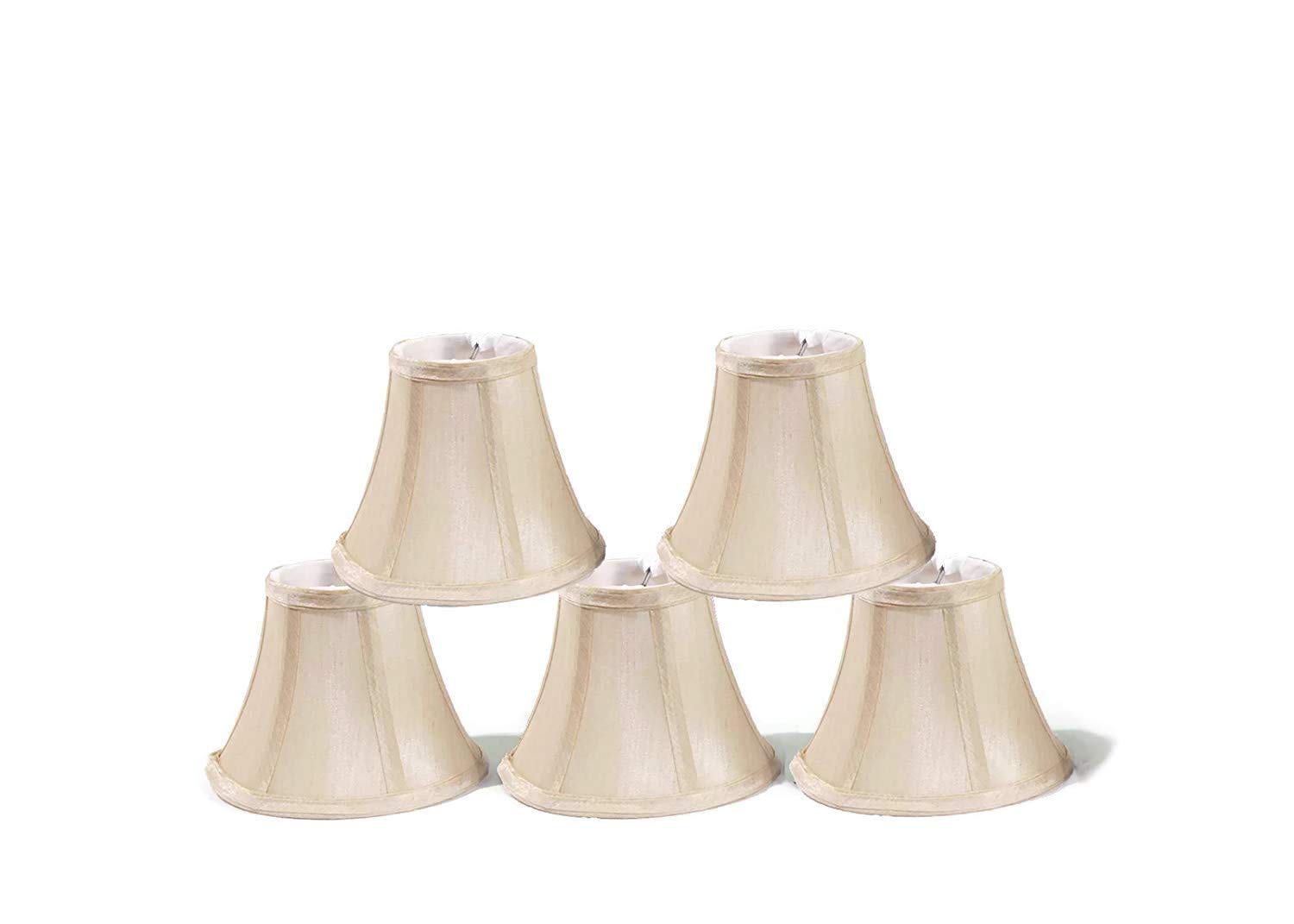 Urbanest Chandelier Lamp Shades Set of 5 Soft Bell 3x6x5 Cream Metal WI-EJVB-8B0D