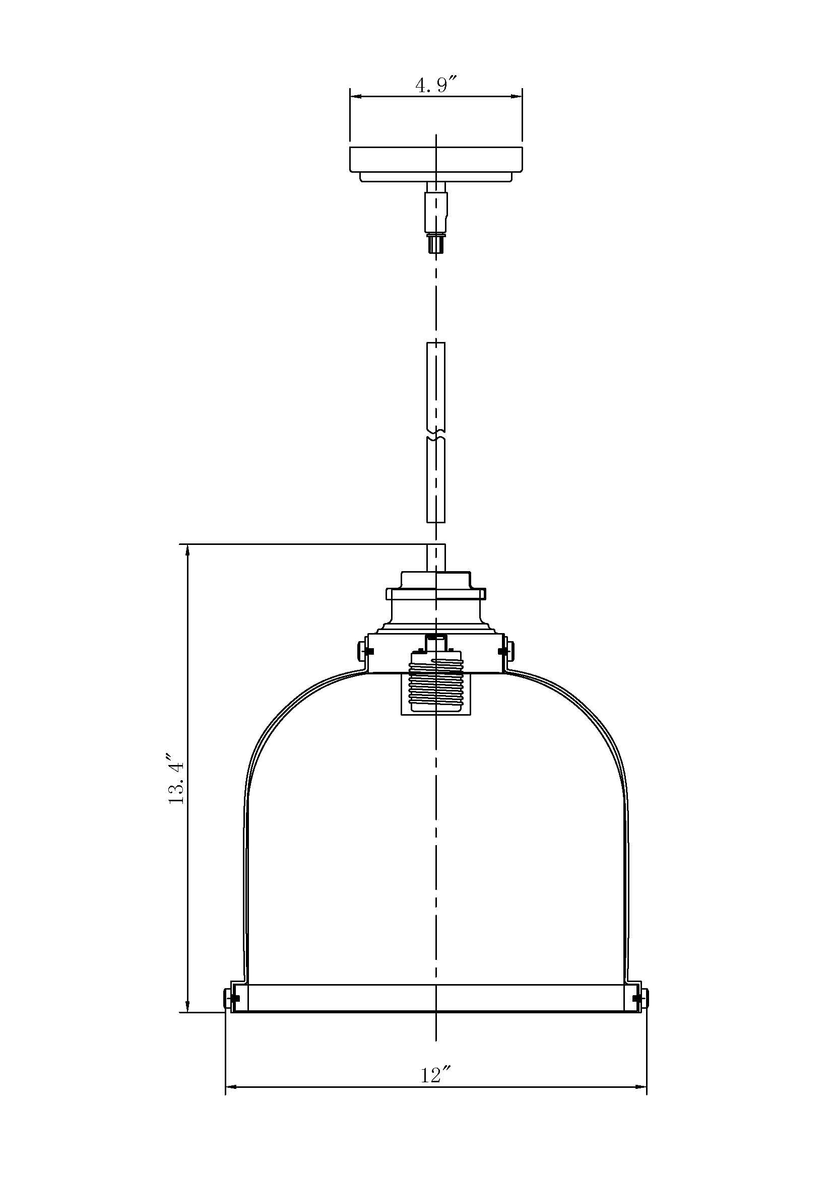 Z-Lite 1 Light Pendant Matte Black + Chrome Alloy Steel 13.38x12.13x12.13 Model 337P12MB+CH