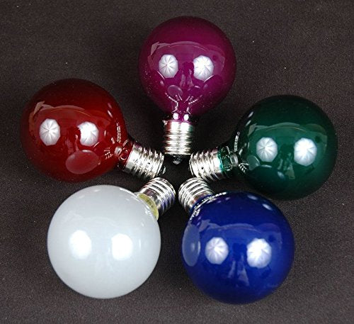 Novelty Lights G50 Globe Replacement Bulbs - E17/C9 Base, 7 Watt, Multi Color, 25 Count