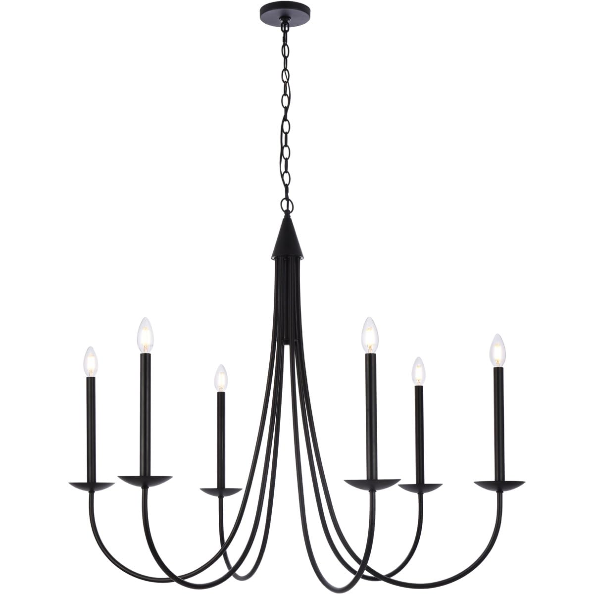 Living District Indoor Modern Home Decorative Bright Ceiling Cohen 42 Inch Pendant In Black