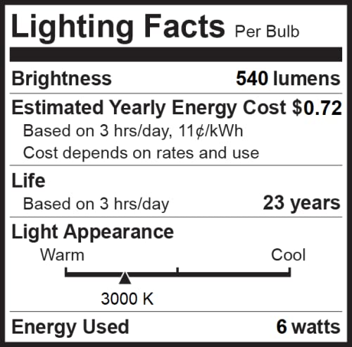 Bioluz Led 4 Pack Br20 Led Bulb 3000K Bright Soft White 6W=50W, 90 Cri, 540 Lumen, Dimmable Led Light Bulbs, Soft White Light Bu