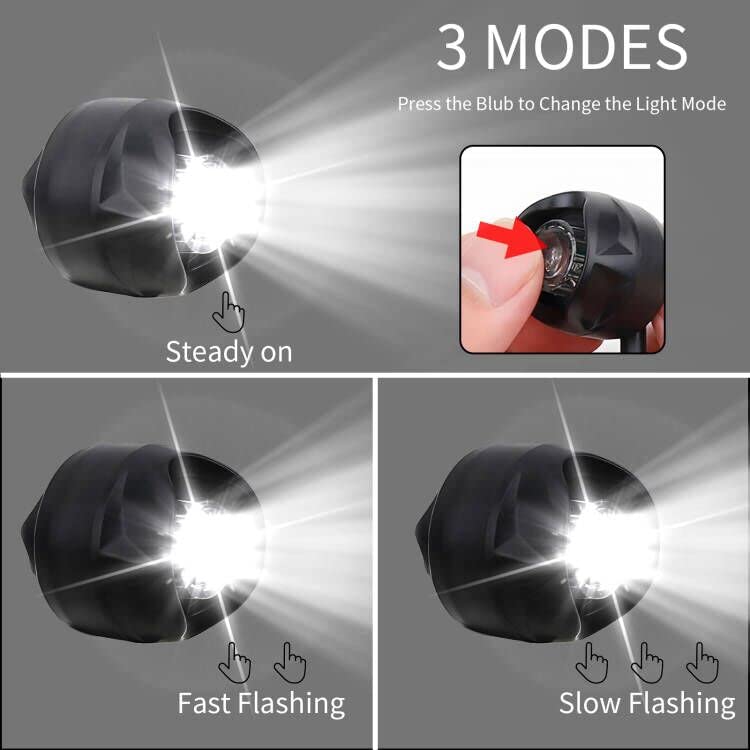 Vergissm Rechargeable LED Headlights for Croc, 2 PCs, Waterproof, Hands-Free Flashlights, Black, Model KYX-002