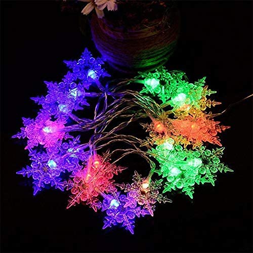 MBVBN LED Curtain Lights, 96 Snowflake Lights, Plug-in, 13ft/4M, Colorful, Model EK-04, Ideal for Christmas and Parties