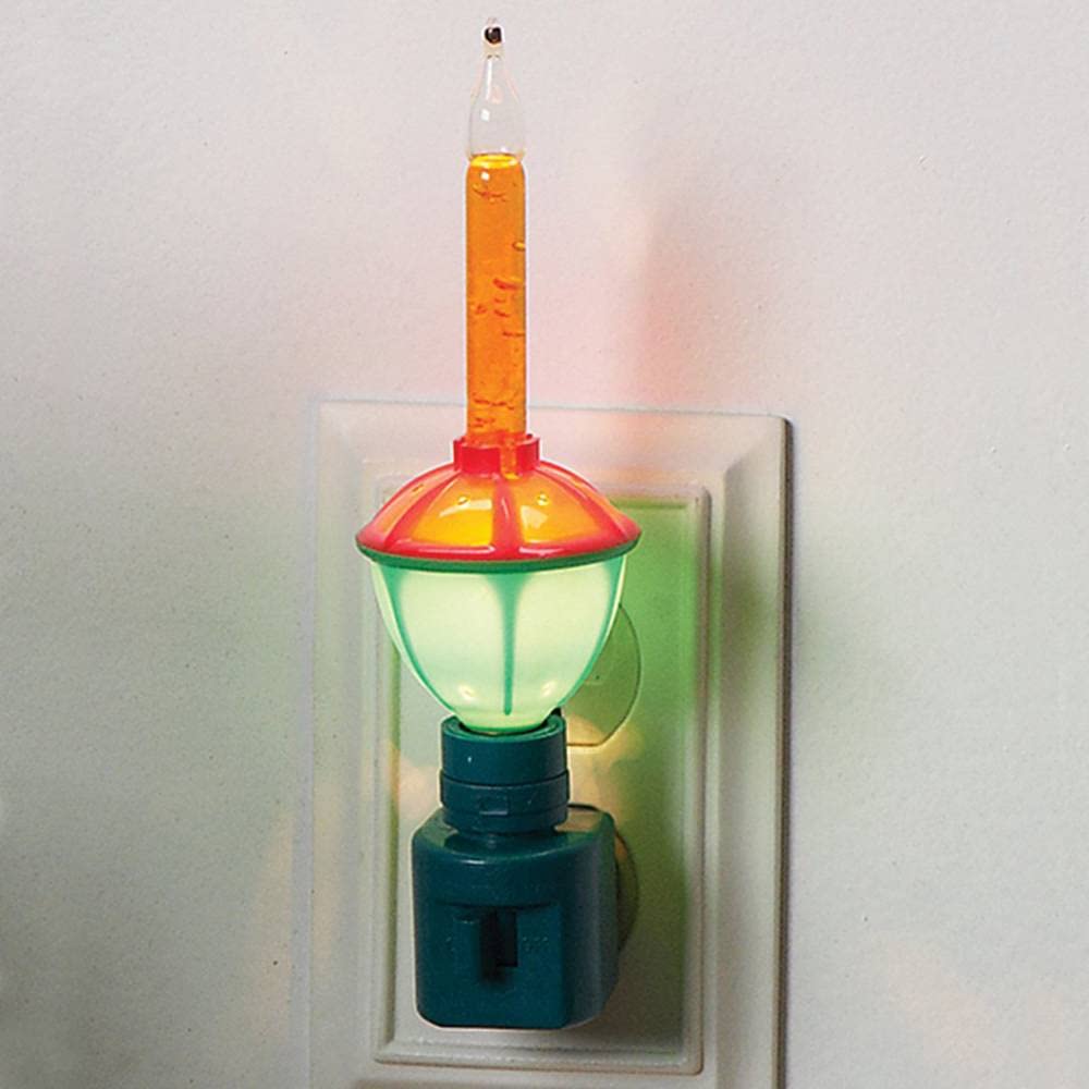 Roman C7 Classic Christmas Bubble Night Light, 7 inch, Bubble Green, Resin, Model 165335