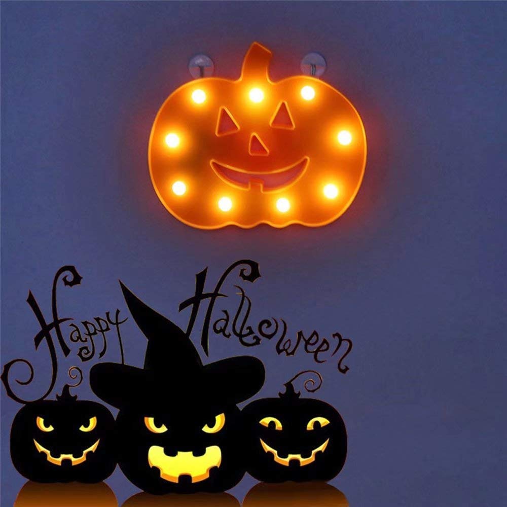 Glintee Halloween Pumpkin Light Decorative Marquee Signs Light Home Decorations-Wall Decoration for Party,Living Room,Bedroom(Ba