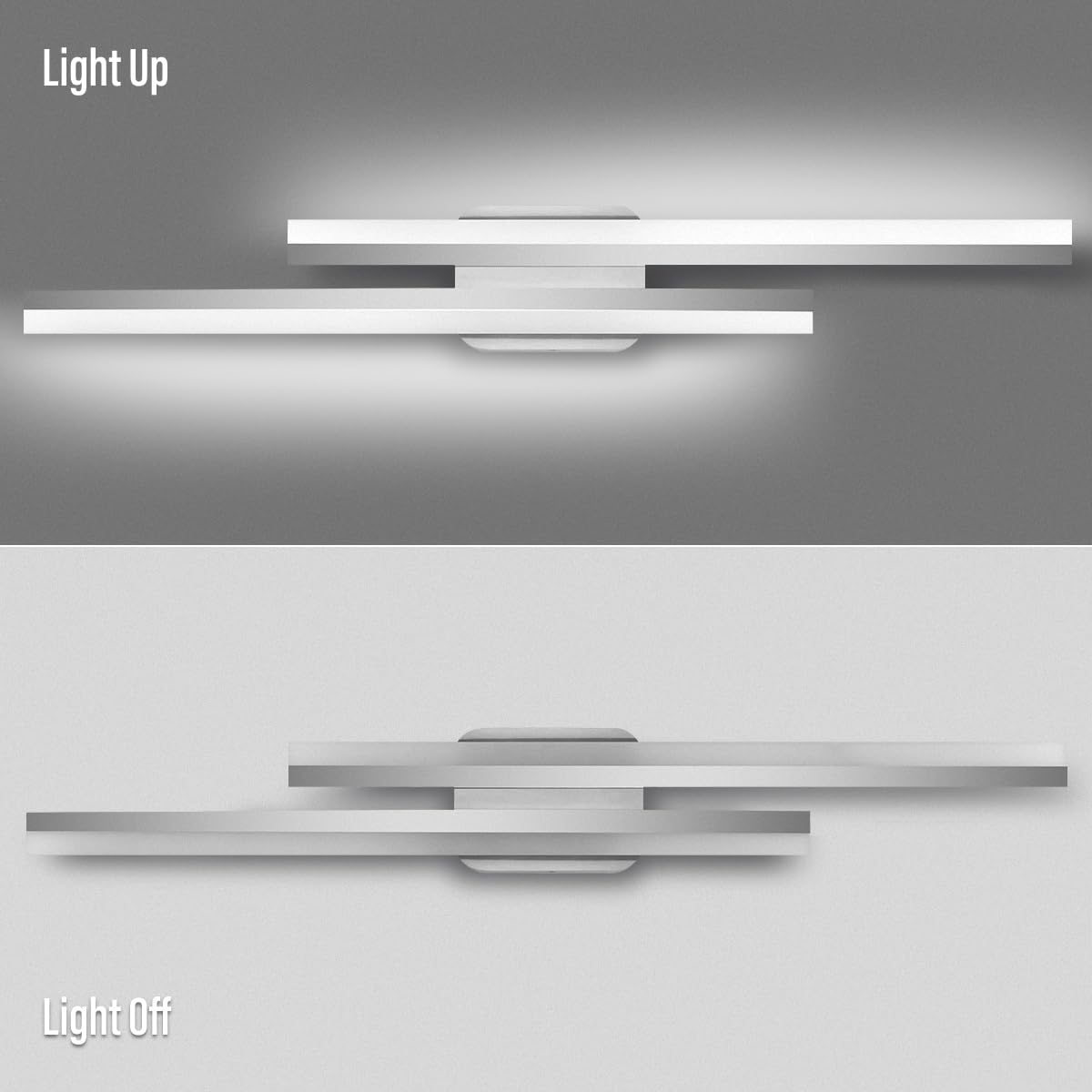 Yarra-Decor 32 Inch LED Bathroom Vanity Light Bar, Nickel Stainless Steel, Daylight White 6000K, Model MB006-1A-S