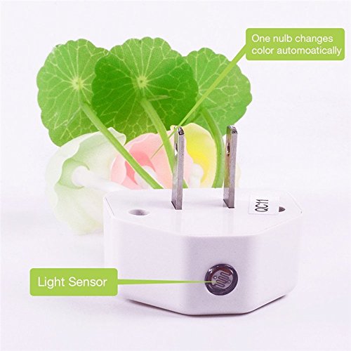 Zezhou Smart Dusk To Dawn Sensor Led Night Light, 0.6W Multi-Color Mushroom Design, Energy Efficient Bedside Lamp For Kids & mature-themeds