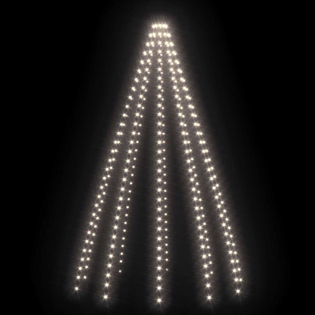 vidaXL LED Christmas Tree Net Lights - Cold White, 250 LEDs, 98.4in Dark Green Wire, Indoor/Outdoor, Model 328885