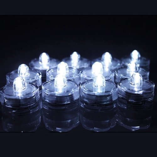 AGPTEK LED Submersible Waterproof Tea Vase Light Candles, Cool White, Model HL40A12, Size B