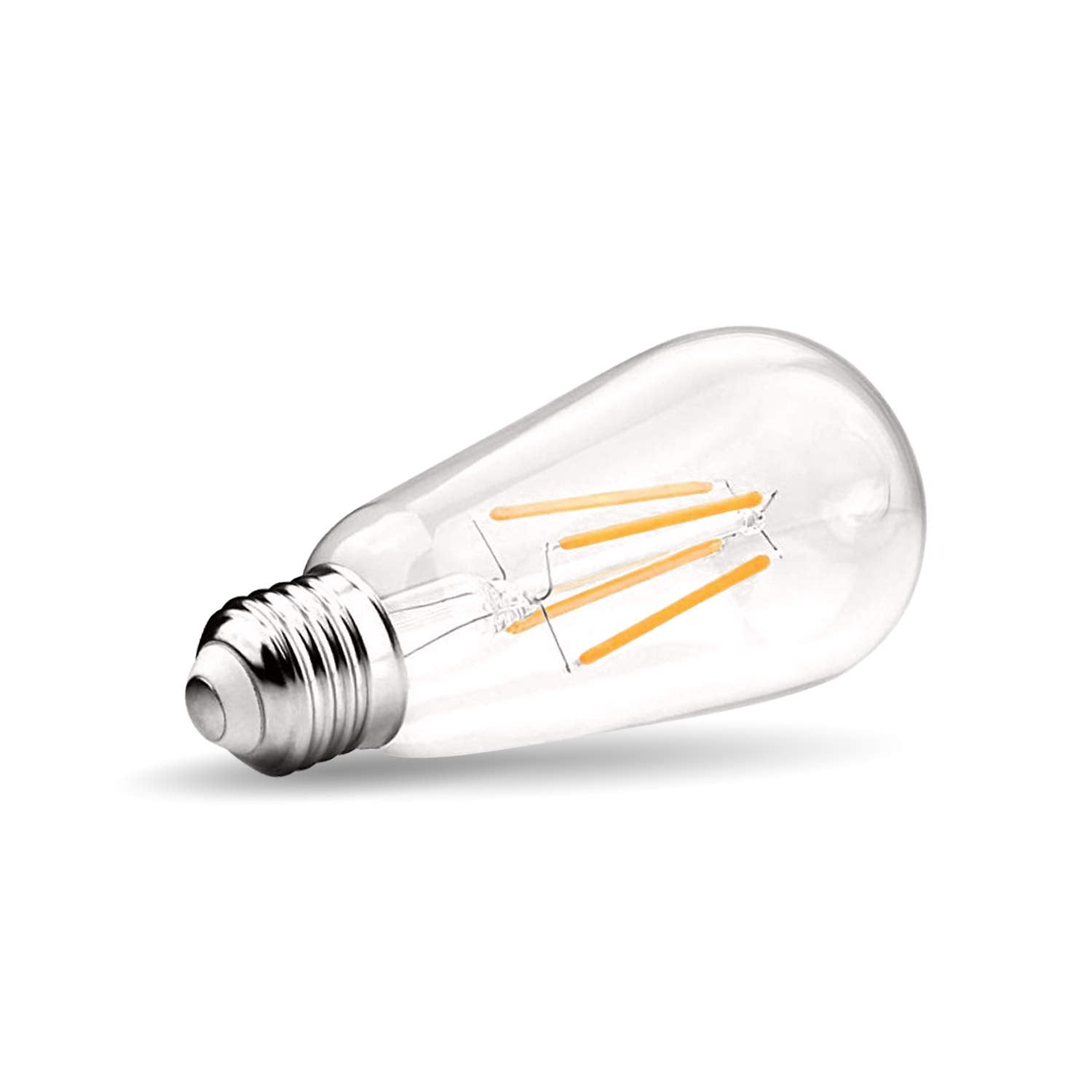 LUXRITE Vintage LED Edison Bulb 5W, 550 Lumens, Dimmable, Clear Glass, 2700K Warm White, E26 Medium Base, 4 Pack,