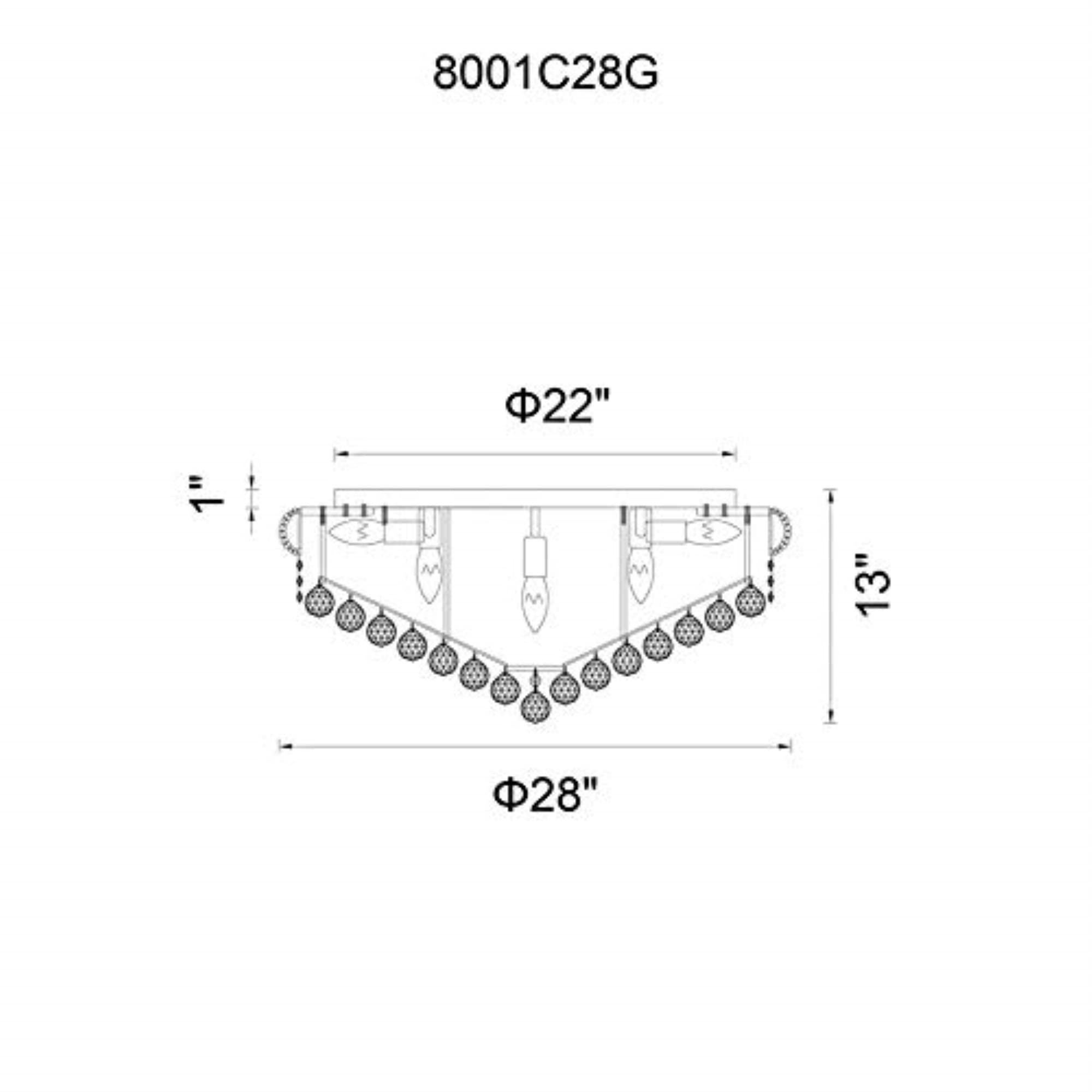 CWI Lighting Empire 15 Light Transitional Metal Flush Mount in Gold
