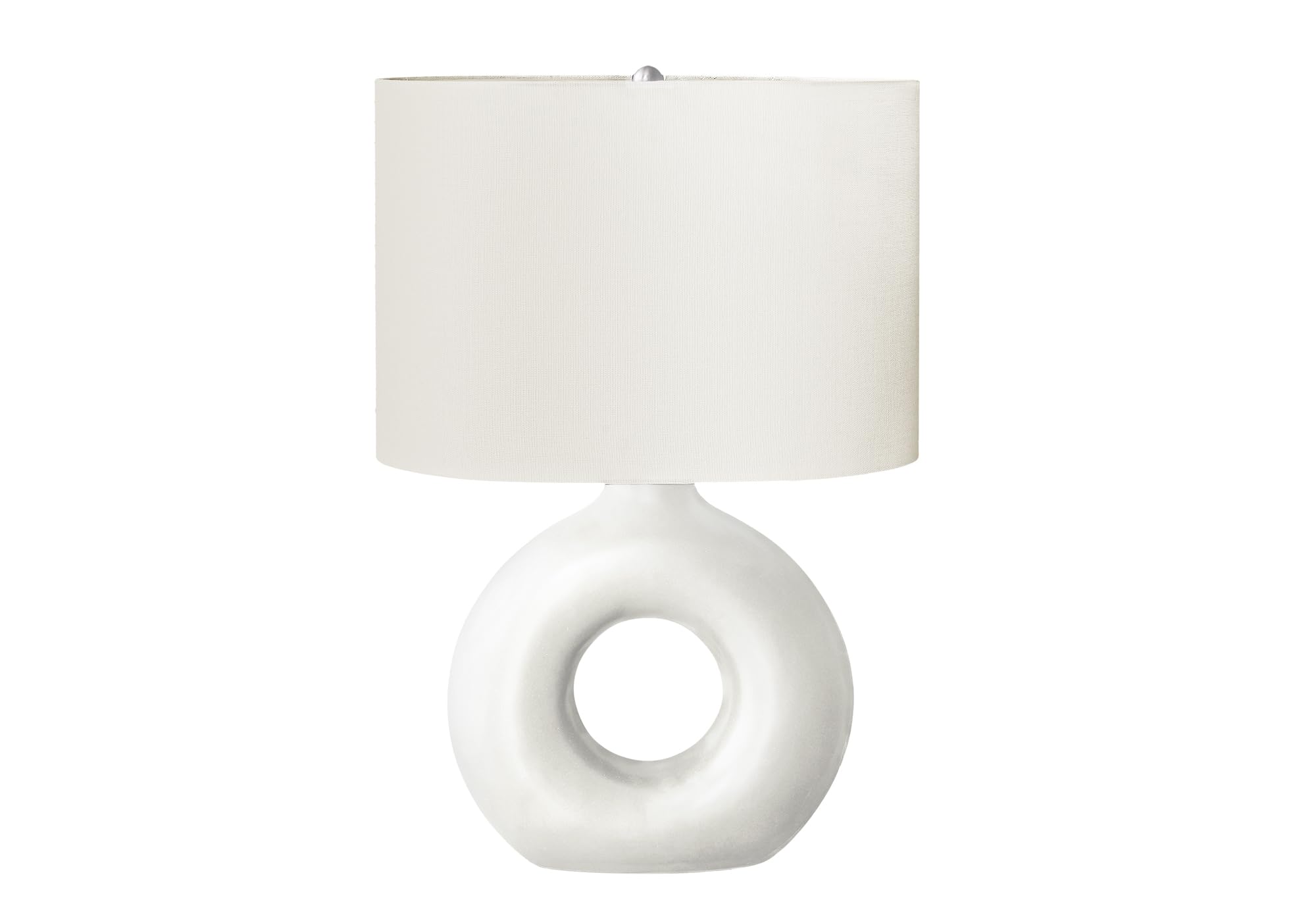 Monarch Specialties Table Lamp, 24in H, White Ceramic, Ivory/Cream Shade, Model I 9672