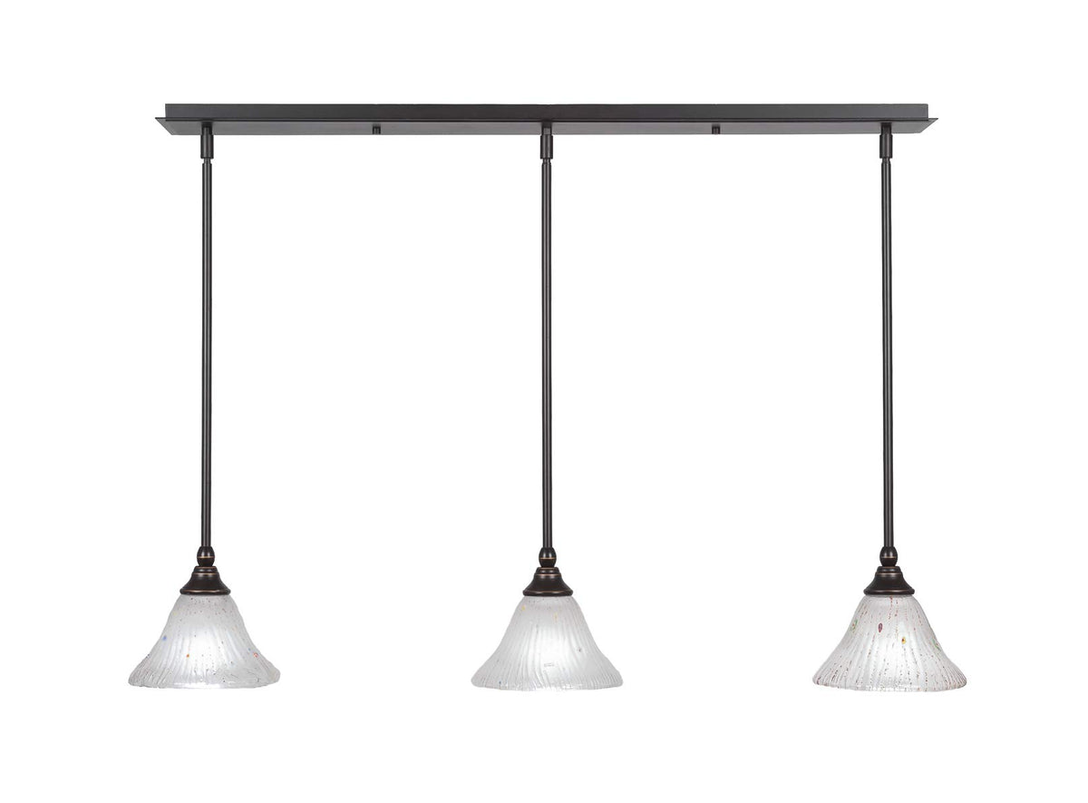 Toltec Lighting 3 Light Linear Pendalier In Dark Granite (36-Dg-751)