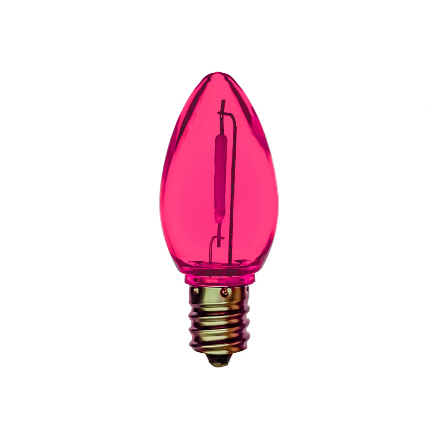 EZLS C7 Pink Colored LED Filament Plastic Bulb