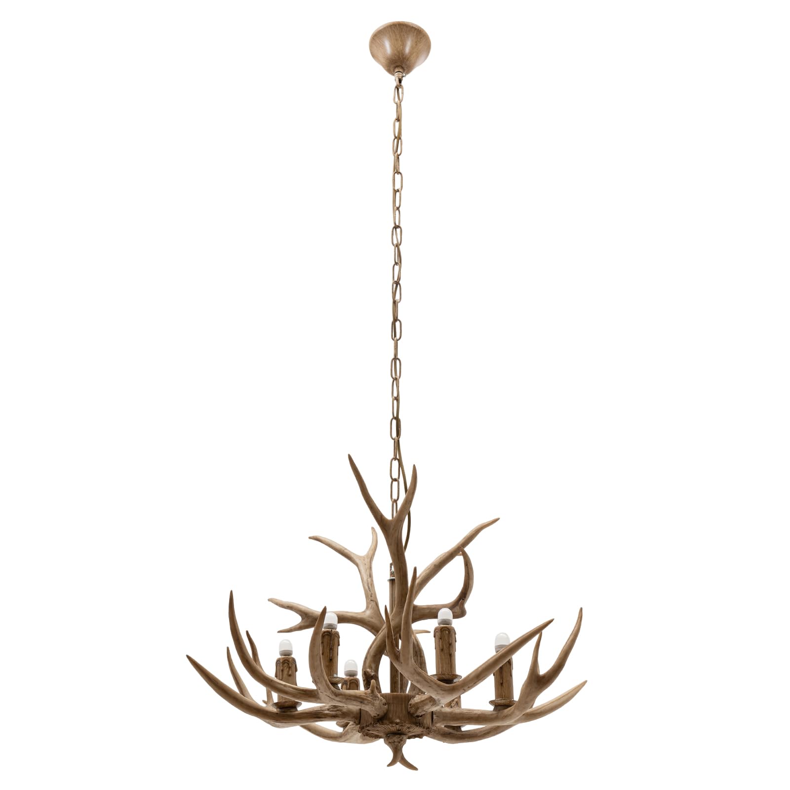 Tfcfl Antlers Chandelier, Pendant Light 6 Antlers Retro Country Style Deer Horn Chandelier Lighting With E12 Base, Antler Lamp H