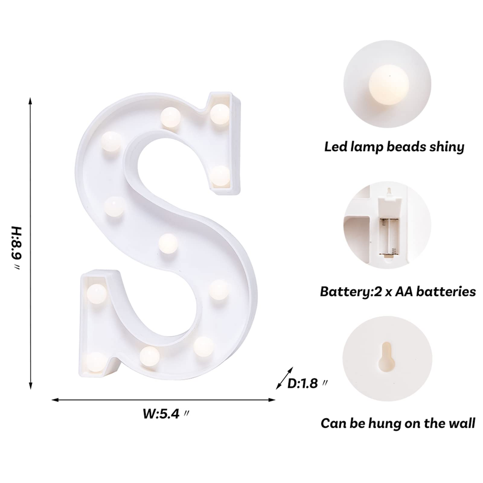 Foaky Led Letter Lights Sign Marquee Light Up Letters Sign For Night Light Wedding/Birthday Party Battery Powered Christmas Lamp